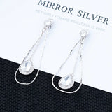 Water Drop Zircon 925 Sterling Silver Stud Earrings ER96