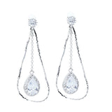 Water Drop Zircon 925 Sterling Silver Stud Earrings ER96