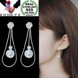 Water Drop Zircon 925 Silver Stud Earrings ER95