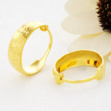 24KT Hoop Earrings ER86 Wide Round European Woman Girl Party Wedding Gift