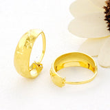 24KT Hoop Earrings ER86 Wide Round European Woman Girl Party Wedding Gift