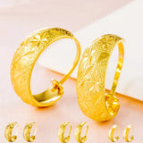 24KT Hoop Earrings ER86 Wide Round European Woman Girl Party Wedding Gift