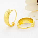 24KT Hoop Earrings ER86 Wide Round European Woman Girl Party Wedding Gift
