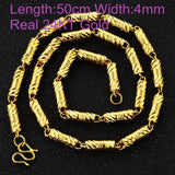 European Woman Man Party Wedding 24KT Chain Necklace