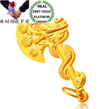 Dragon Hatchet 24KT Real Charm Pendant PN195