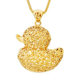 OMHXFC Hollow Duck 18KT Real Charm Pendant PN22