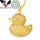 OMHXFC Hollow Duck 18KT Real Charm Pendant PN22