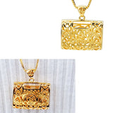 OMHXFC Hollow Lock Bag 18KT Charm Pendant PN24