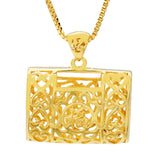 OMHXFC Hollow Lock Bag 18KT Charm Pendant PN24