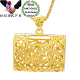 OMHXFC Hollow Lock Bag 18KT Charm Pendant PN24