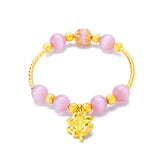 European Leaf Pendant Beads Agate 18KT Bracelet