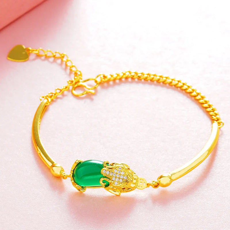 OMHXFC European Opal Zircon Slim 18KT Bracelet