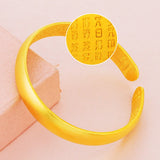 European Woman Mother Birthday Wedding Gift 24KT Bracelet Bangle BE341