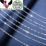 Wave Box Cross Snake 100% S925 Sterling Silver Chain Necklace