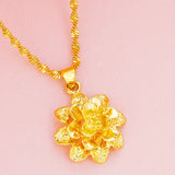 European Woman Party Birthday Wedding Gift Hollow Flower Pendant