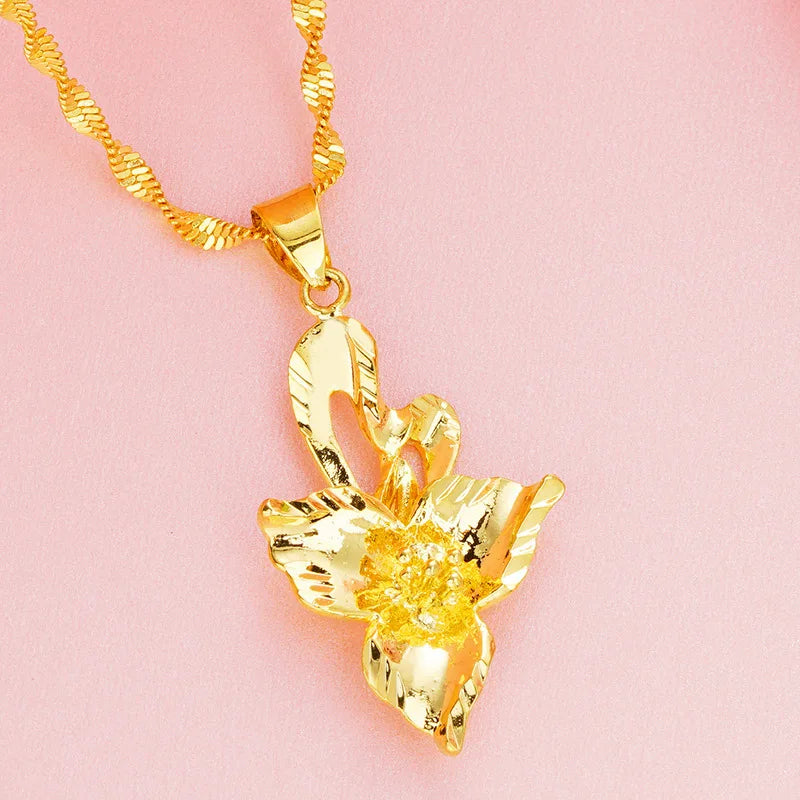 European Woman Party Birthday Wedding Gift Hollow Flower Pendant
