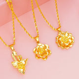 European Woman Party Birthday Wedding Gift Hollow Flower Pendant