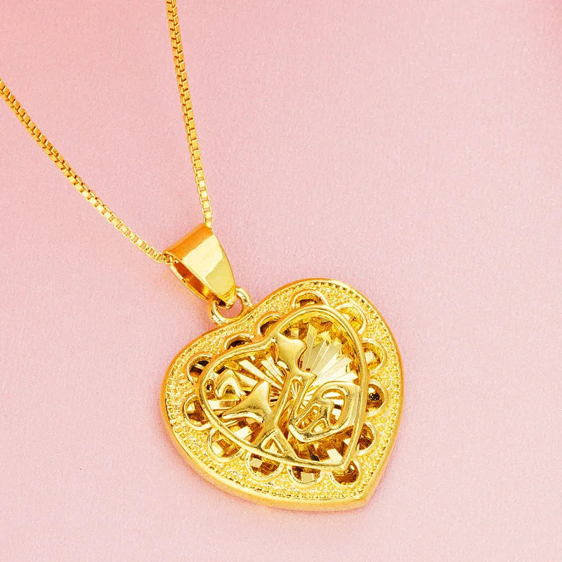 OMHXFC Woman Party Gift Heart Water Drop 18KT C
