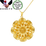 European Woman Party Birthday Wedding Gift Vintage Sun Flower Necklace Pendant