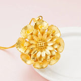 European Woman Party Birthday Wedding Gift Vintage Sun Flower Necklace Pendant
