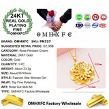 European Woman Party Birthday Wedding Gift Vintage Sun Flower Necklace Pendant