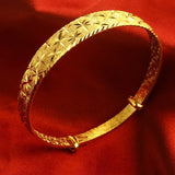 Vintage Star Wide 24KT Bracelet Bangle ES150