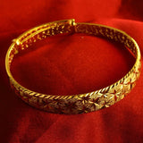 Vintage Star Wide 24KT Bracelet Bangle ES150