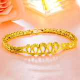 European Woman Unisex Peacock Tail Link Bracelet BE226