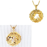 OMHXFC Hollow Carp Coin 18KT Charm Pendant