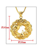 OMHXFC Hollow Carp Coin 18KT Charm Pendant