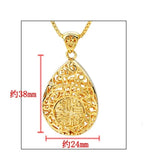 OMHXFC Hollow Water Drop 18KT Real Charm Pendant PN12