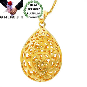OMHXFC Hollow Water Drop 18KT Real Charm Pendant PN13