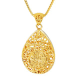 OMHXFC Hollow Water Drop 18KT Real Charm Pendant PN12
