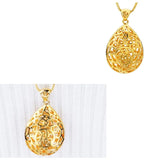 OMHXFC Hollow Water Drop 18KT Real Charm Pendant PN13
