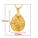 OMHXFC Hollow Water Drop 18KT Real Charm Pendant PN13
