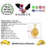 OMHXFC Hollow Water Drop 18KT Real Charm Pendant PN13