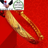 European Woman Wedding Gift Fortune Plum Blossom 24KT Bangles Bracelets