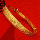 European Woman Wedding Gift Fortune Plum Blossom 24KT Bangles Bracelets