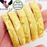 Vintage Dragon Phoenix Fish Flowers 24KT Bangles Bracelets