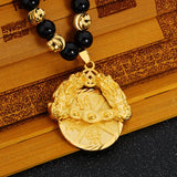 Vintage PIXIU 24KT Pendant Necklace for Hot Woman Man Party