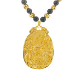 European Fine Dragon Water Drop 24KT Pendant Necklace