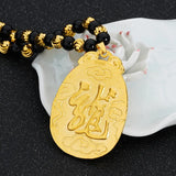 European Fine Dragon Water Drop 24KT Pendant Necklace