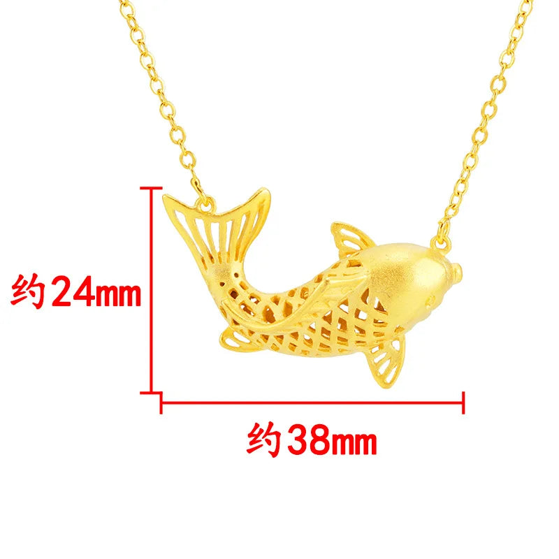 European Hollowed Carp 24KT Pendant Gift