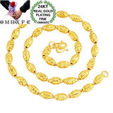 OMHXFC NL247 24KT Chain Necklace Olive Beads Man Male Party