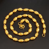 OMHXFC NL247 24KT Chain Necklace Olive Beads Man Male Party