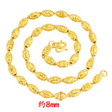 OMHXFC NL247 24KT Chain Necklace Olive Beads Man Male Party