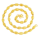 OMHXFC NL247 24KT Chain Necklace Olive Beads Man Male Party