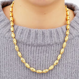 OMHXFC NL247 24KT Chain Necklace Olive Beads Man Male Party