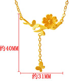 European Fine Woman Girl Butterfly Pendant Necklace
