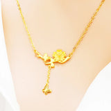 European Fine Woman Girl Butterfly Pendant Necklace